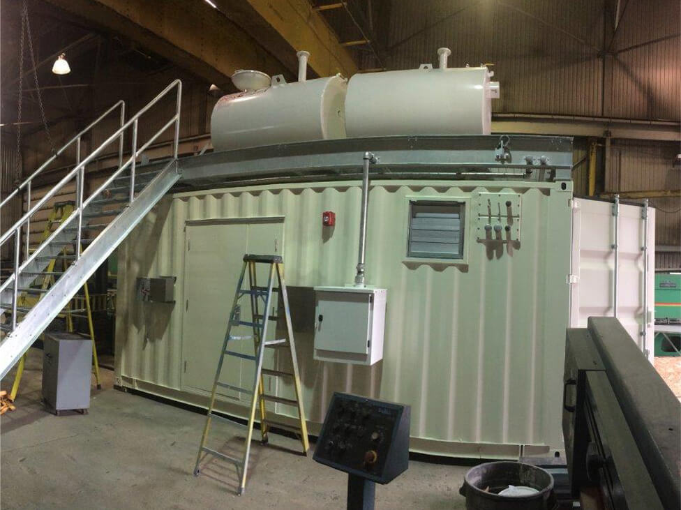 Container housing a power, electrical, mechanical or control system