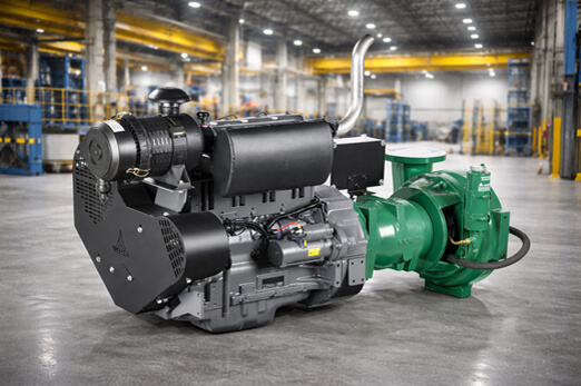 Industrial engine-driven pump for fluid handling and operations