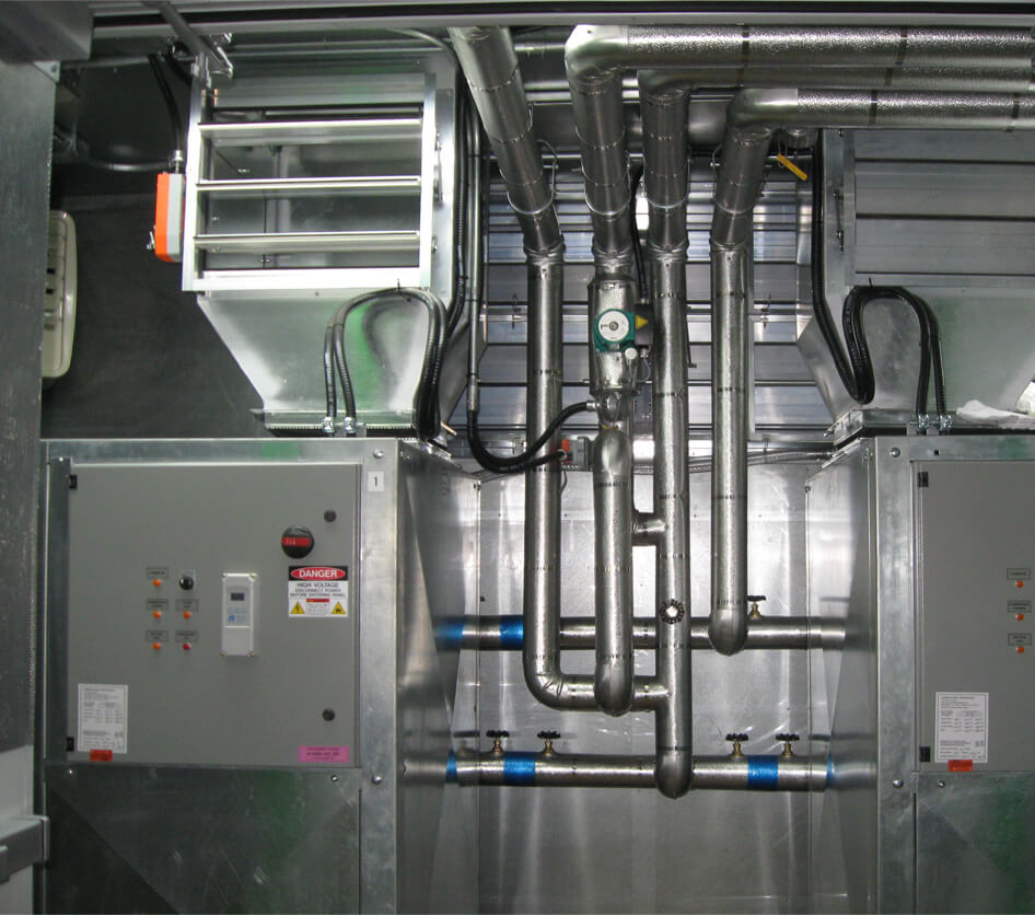 Industrial mechanical equipement with piping, ventilation and electrical system